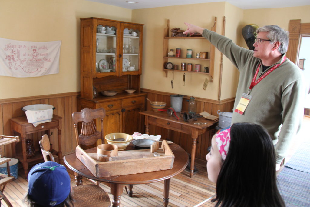 Learning about the frontier lifestyle at the National Czech and Slovak Museum, Cedar Rapids, Iowa.