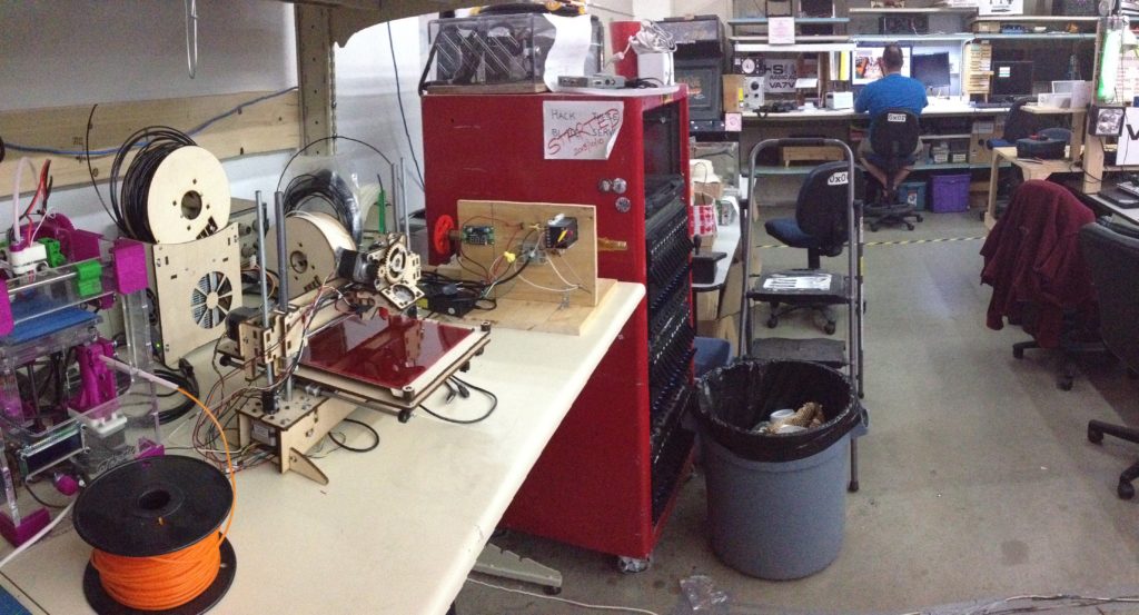Our Printrbot installed and ready for use at the Vancouver Hack Space.